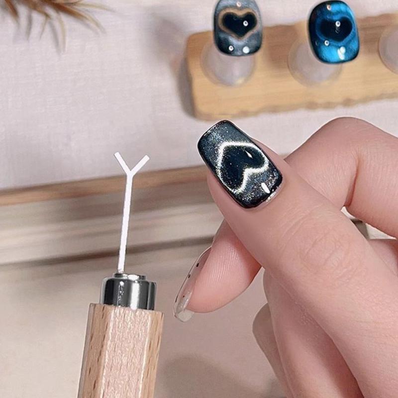Nail Art Love - Y-vormige nagelmagneetstick Love Heart Cat Eye
