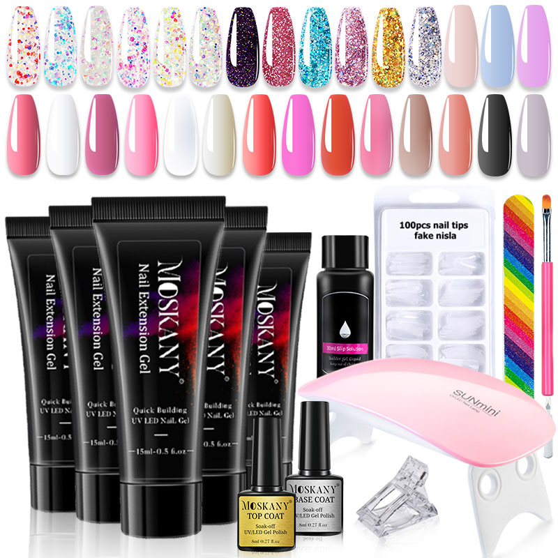 Nail Art Full Design - Poly nagelgel volledige set met 6W