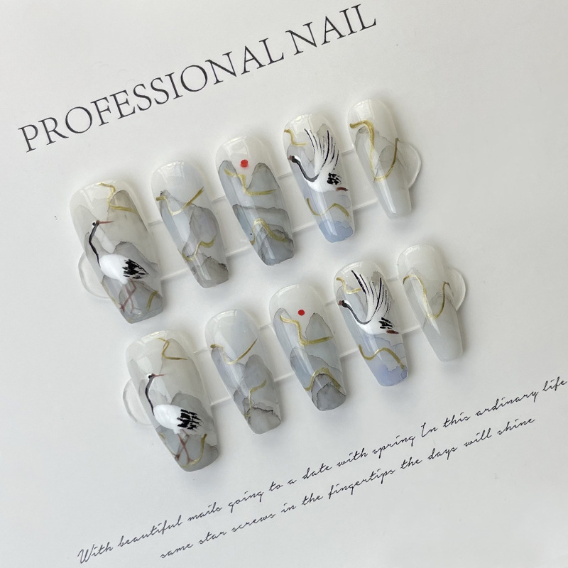 Nail Art Painting - 10 stuks Chinese stijl inktschilderij handgemaakte