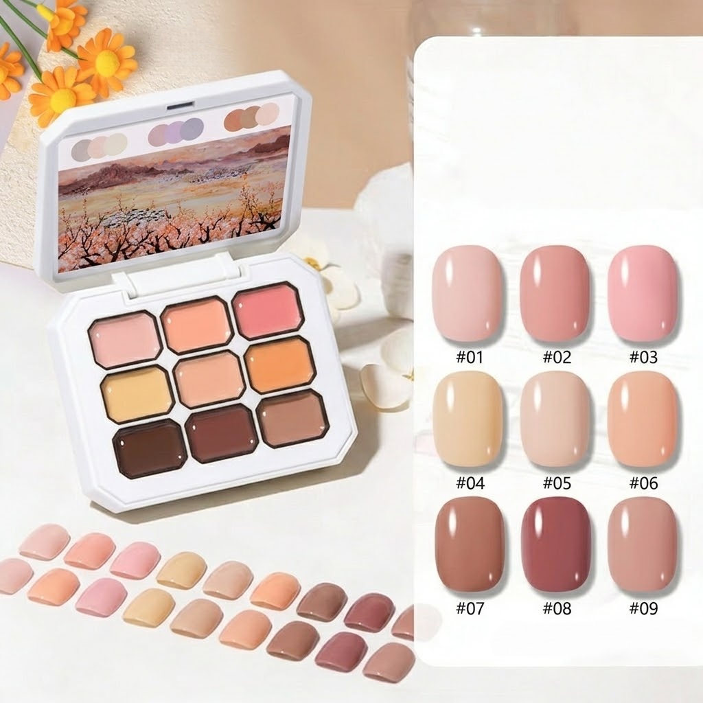 Nail Art Painting - 1pc 9-Grid Kleur Schildergel Hoge Verzadiging