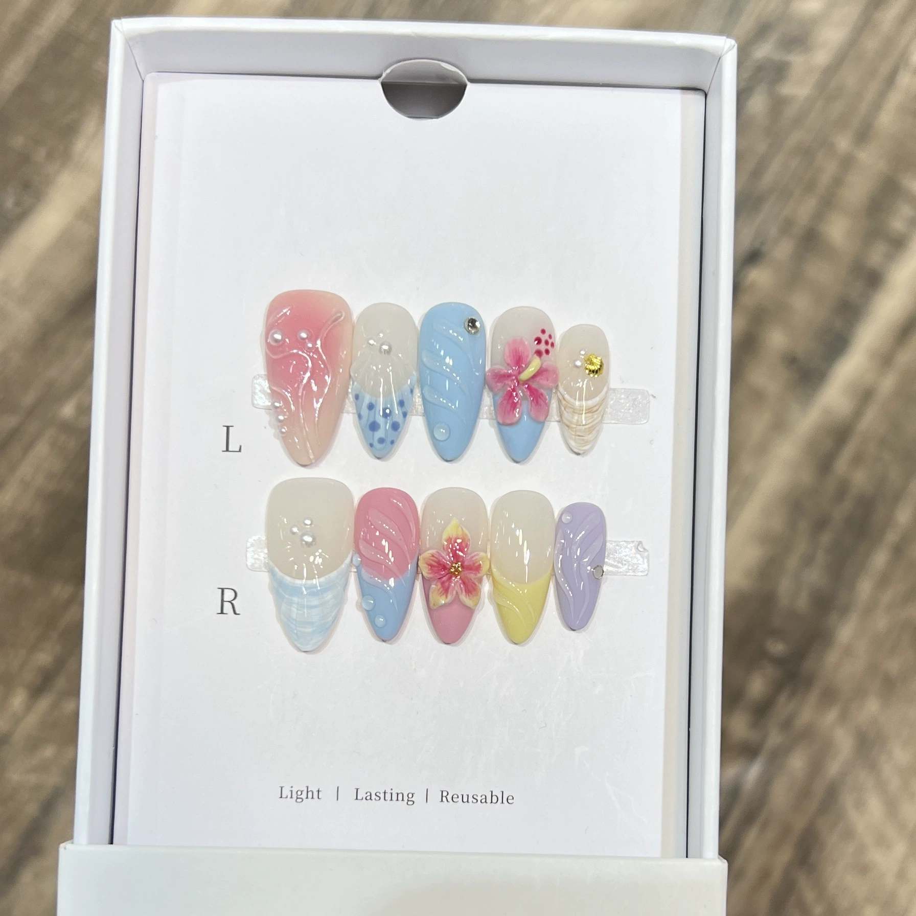 Nail Art Aesthetic - 10 stuks melkachtige nude handgemaakte opzetnagels