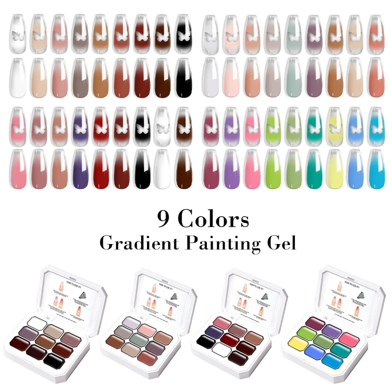 9 Kleuren Verloop Gel Nagellak - Nail Art Painting recensie en prijs