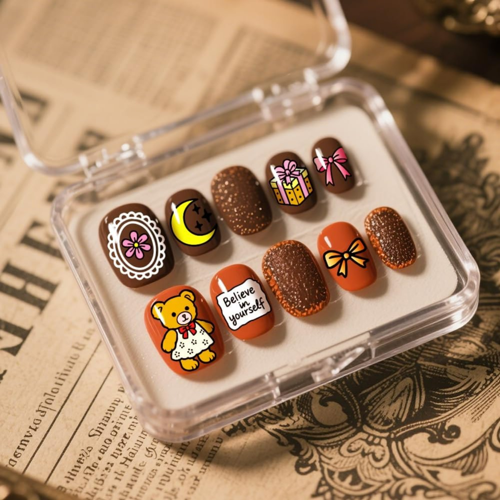 3 stuks schattige beer nagel s - Nail Art Love recensie en prijs