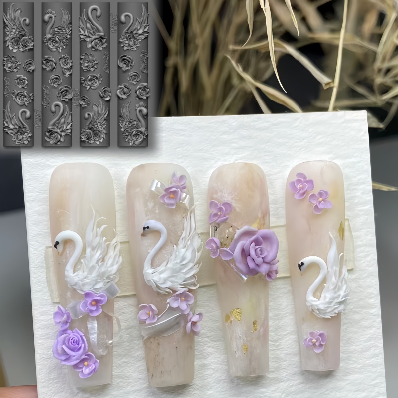 Elegante Zwaan Rose Bow 3D Blo - Nail Art Elegant recensie en prijs