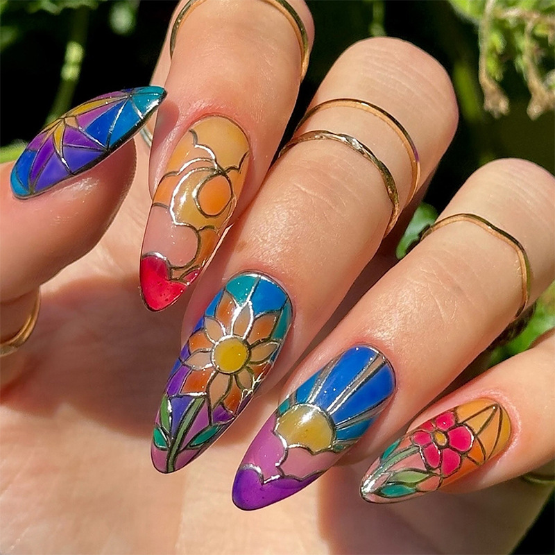24 stuks opzetnagels kunst bos - Nail Art Full Design recensie en prijs