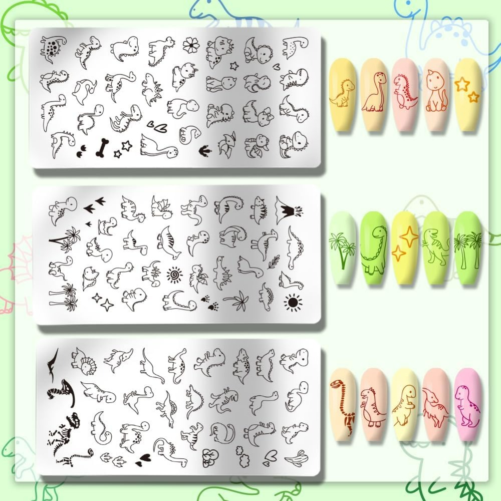 3 stuks dinosaurus nagel stemp - Nail Art Love recensie en prijs