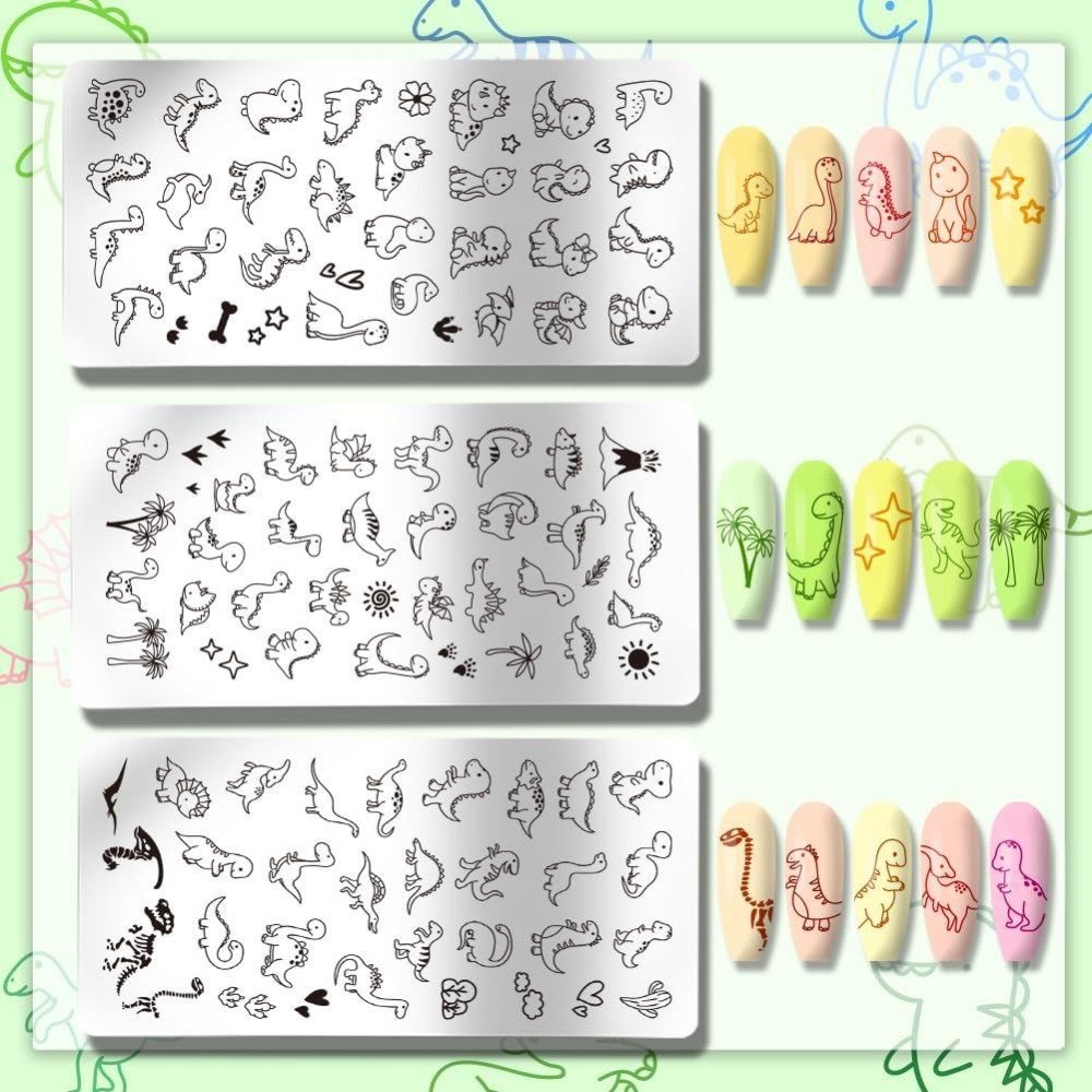 3 stuks dinosaurus nagelstempe - Nail Art Love recensie en prijs