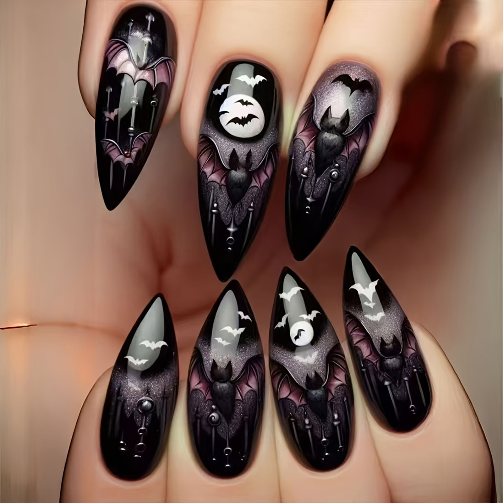24 stuks Halloween nepnagels z - Nail Art Aesthetic recensie en prijs
