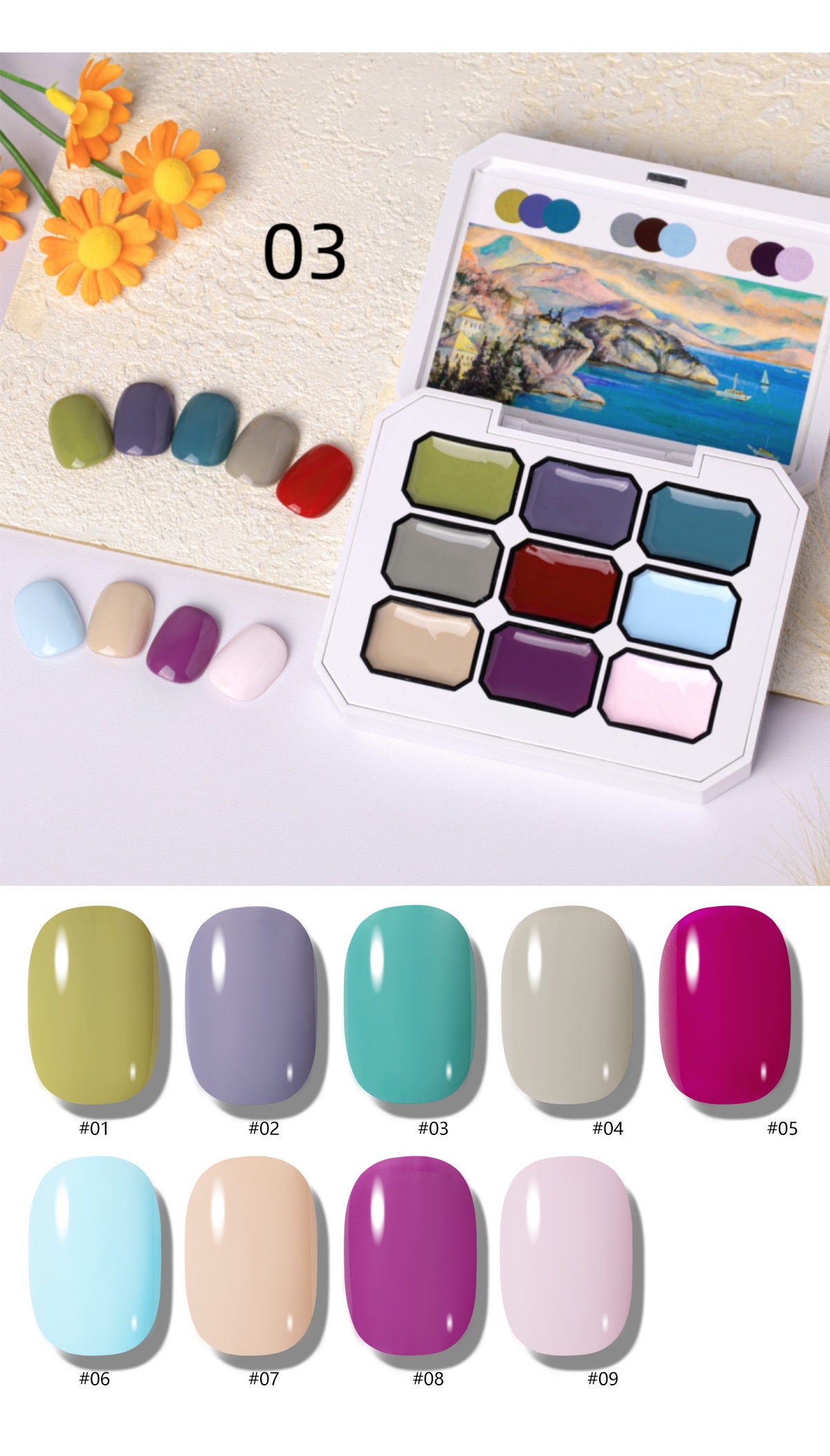 1pc 9-Grid Kleur Schildergel H - Nail Art Painting recensie en prijs